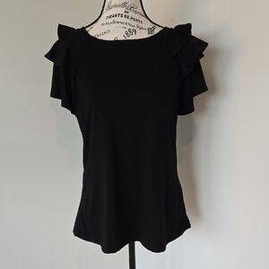 Black Ruffle Top